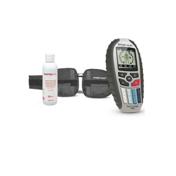 Electroestimulador muscular Sport-elec Multisport Pro Precision 4 canales 94 programas Cinturón Gel 250 ml