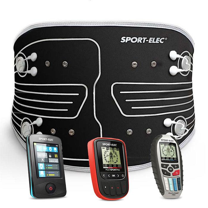 Electroestimulador muscular Multisport Pro Sport-Elec 4 canales 14  programas + Cinturón abdominal ergonómico - Electrotens