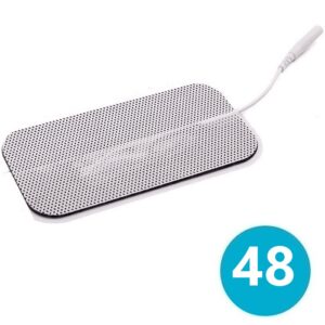 48 electrodos adhesivos 89 X 50 mm con gel hidrófilo e hipoalergénico, compatibles con compex, cefar, sport-elec