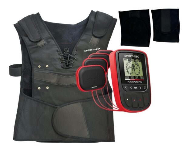 Electroestimulador muscular Sport-elec Multisport Pro 4 canales 94 programas Chaleco Brazaletes